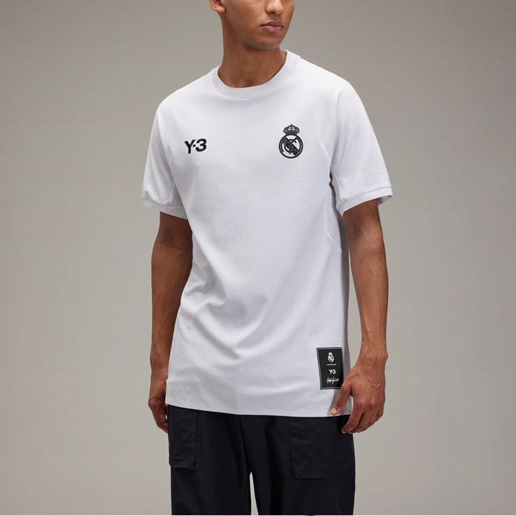 Y-3 X Real Madrid Co-Branded SS22 Logo Print Jersey T-Shirt Men Tops White HI0925