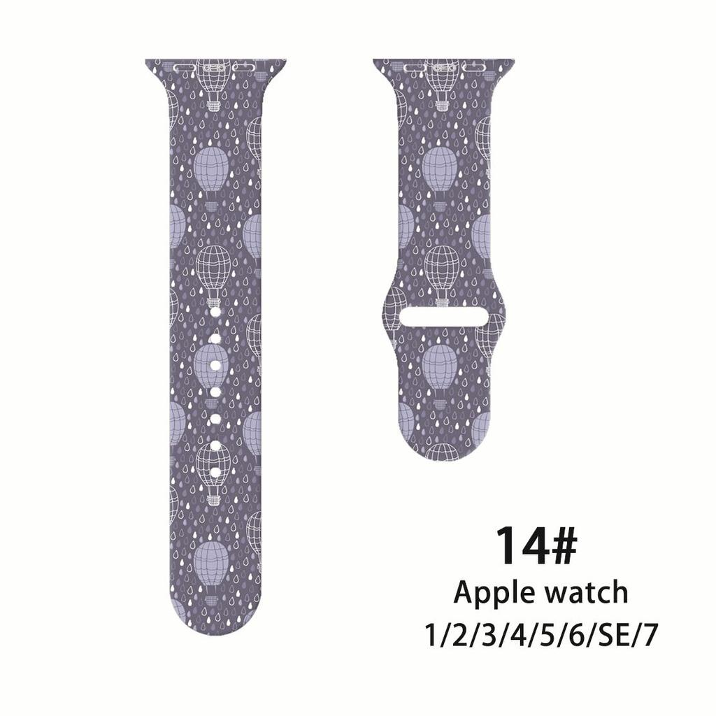 Ремешок Fresh Mori Printed Strap для Apple Watch S10 - мягкий силиконовый спортивный креативный сменный ремешок для iWatch 10/9/8/7/6/5/4/3/2/1/Se/Ultra/Ultra2 49 мм
