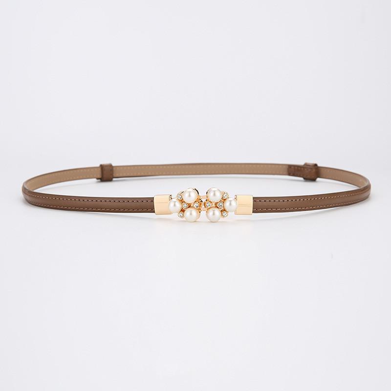Elegant Leather Belt For Women With Alloy Buckle For Dress And Blouse Styling
