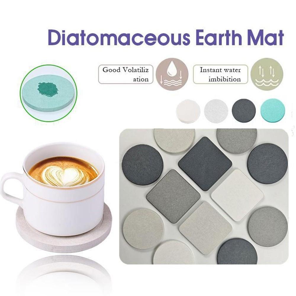 Quick Drying Heat Resistant Mat Thickened Water Absorbent Coaster New Diatomite Coaster Bathroom