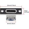 5/20 шт. USB 3.1 Type-C розетка с монтажной пластиной на винтах, Type-C USB разъем 3.1 Type-C 2-контактный 4-контактный female разъем, порт для зарядки