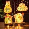 Handmade Bunny Lantern PVC Paper Rabbit Flower Lantern Mid Autumn Lantern  Night Celebration