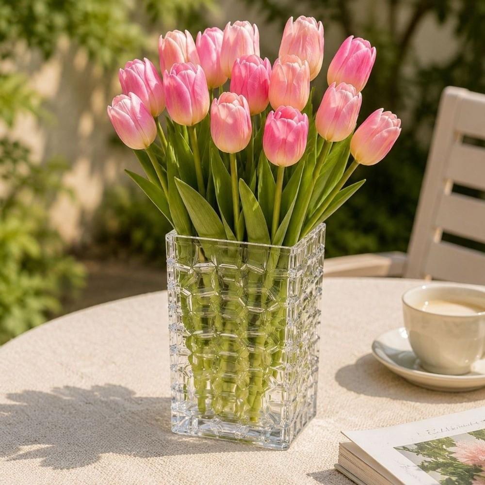 Waterproof Flower Arrangement Vase Clear Plastic Tableware Storage Box  Desk Organizer