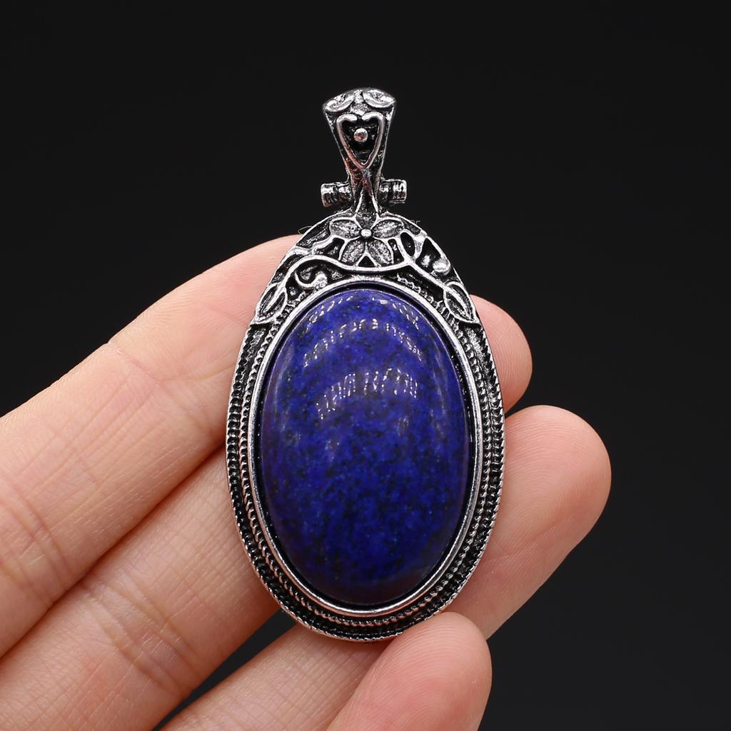 Подвеска из натурального камня в винтажном стиле, ожерелье, модные украшения, овальная форма, колье из сплава, розовый кварц, опал, малайзийский нефрит, идеи подарков, подарки для влюбленных