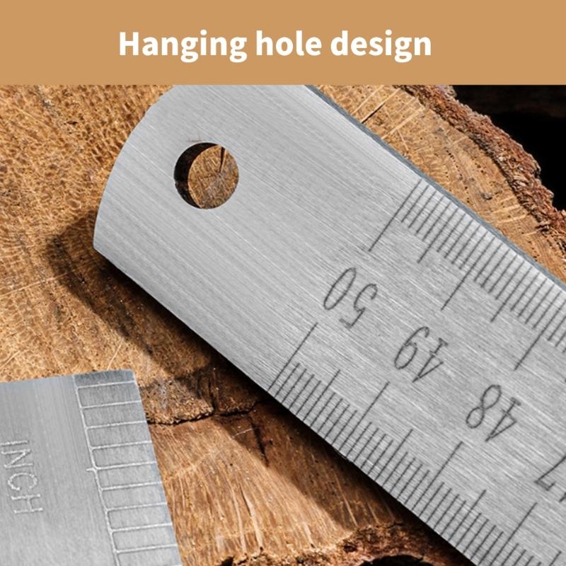 Precisions Crafted Stainless Steel Measuring Tool Ruler with Nonslip Back Suitable for Professional Architects Engineers
