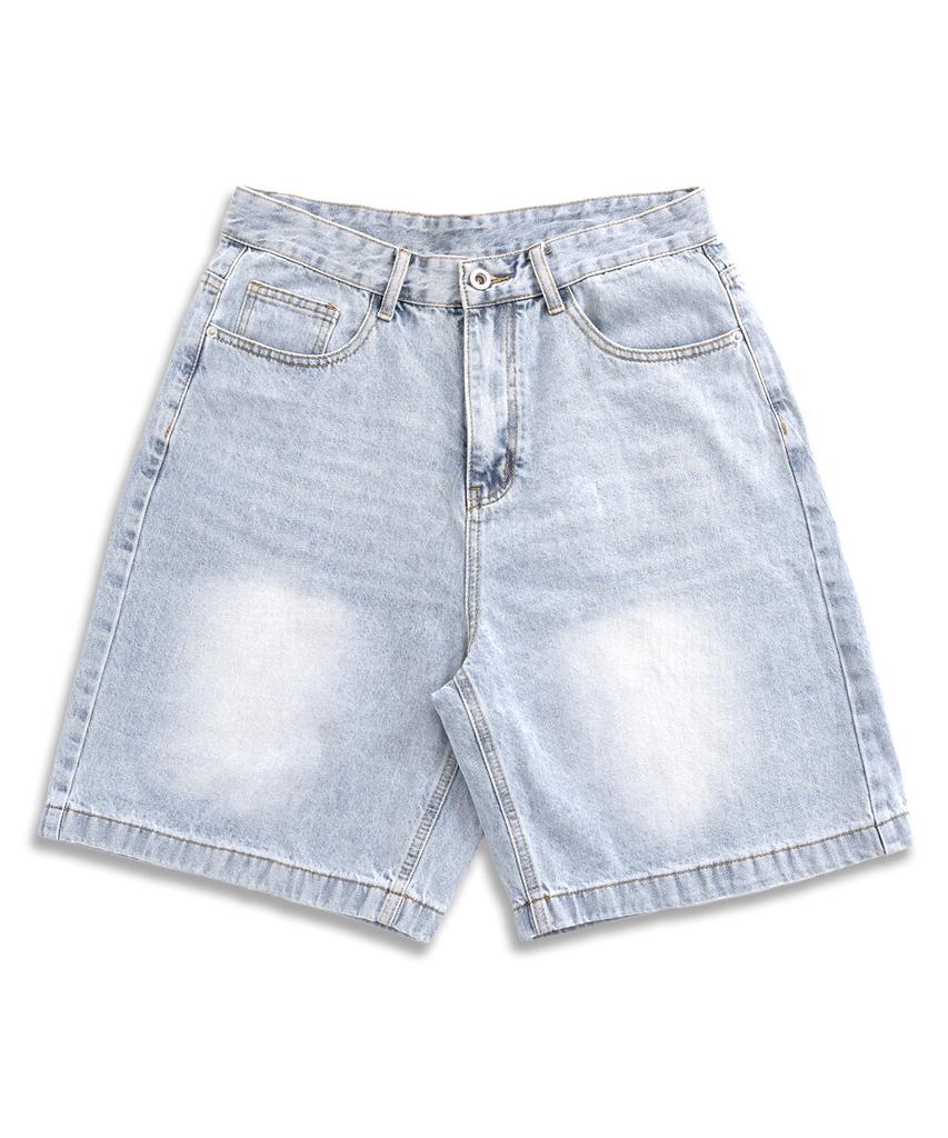 UNDEROFF Vintage Washed Bermuda Denim Pants Dust Yellow