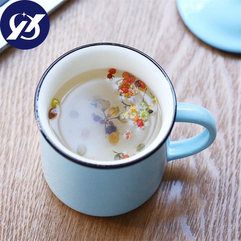 400 мл винтажная эмалированная кофейная кружка с крышкой керамическая кружка для молока пигментированная чашка для чая офисная чашка для воды посуда для напитков