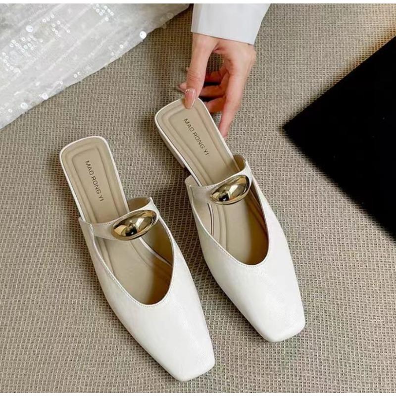 Модные Новые Популярные Летние Женские Мюли Шлепанцы с Закрытым Носком Элегантные Платье Слипоны Слайды Обувь Удобная Женская Обувь Zapatos Mujer