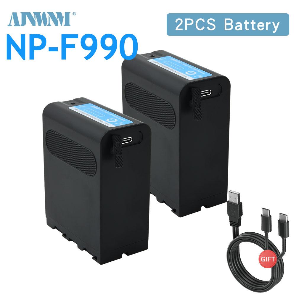 AJNWNM 12400 мАч для NP-F980 NP-F970 NP F960 NP F970 Аккумулятор с выходом USB для зарядки Sony PLM-100 CCD-TRV35 MVC-FD91 MC1500C DSC-S30