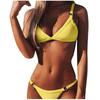 Женский сексуальный модный обтягивающий бикини сплошной цвет из двух частей разделенный купальник