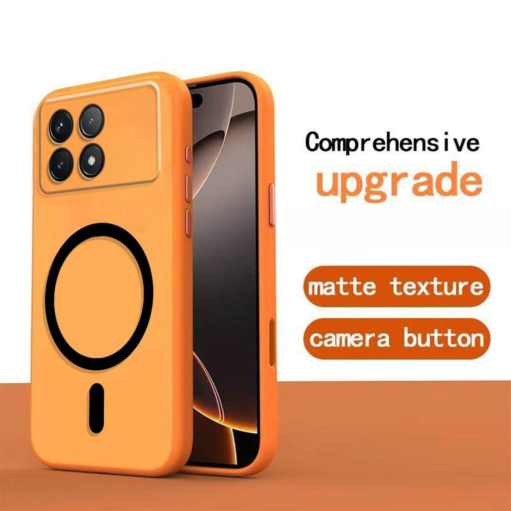 Магнитный железный кольцевой чехол для телефона для Xiaomi POCO X6 Pro 5G Матовый мягкий ТПУ Ударопрочный чехол