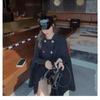 Autumn and Winter Double Breasted Women Cape Coat Loose Pure Color Female Overcoat Fashion Elegant Lapel Lady Oversized Poncho