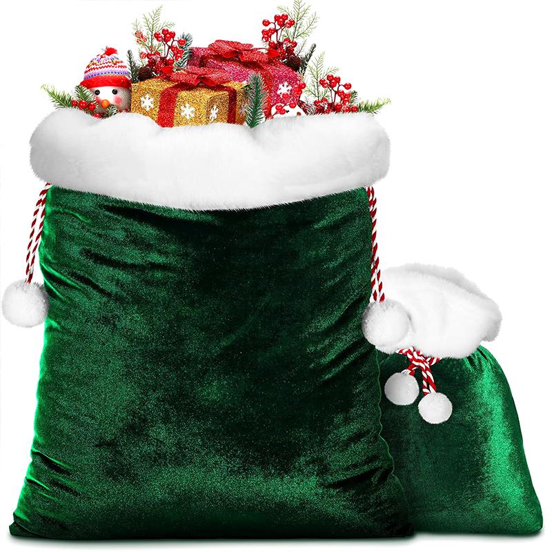 1PC Santa Claus Party Presents Sacks Graduation Large Bachelor Party Velvet Christmas Solid Thanksgiving 2 Sizes