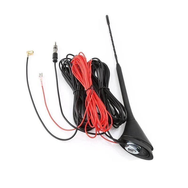 Active Amplified DAB+ FM Radio Aerial Antenna Car Universal Roof Antenna Mast Mount
