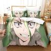 3D Постельное белье с принтом Dr Stone Аниме Пододеяльник Наволочка Комплект постельного белья Простыня Покрывало Размер Full Queen King
