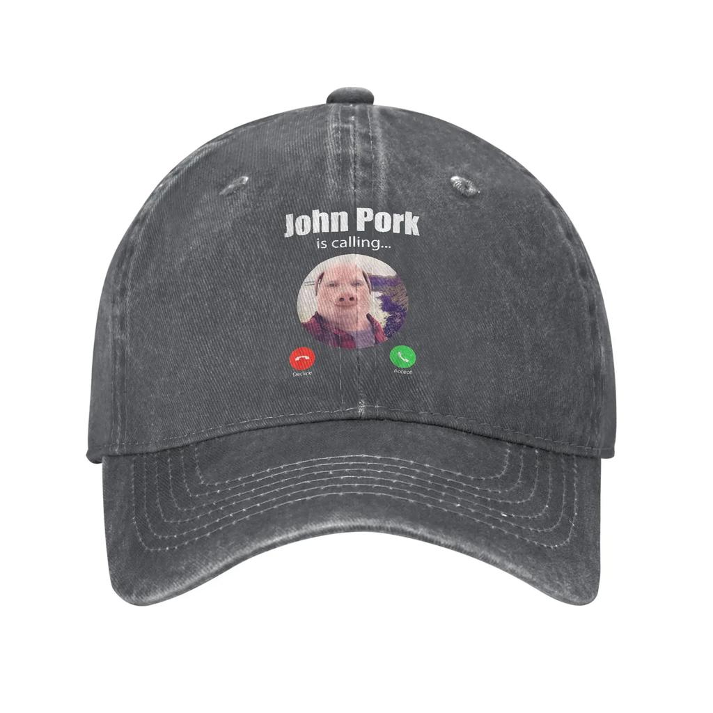 Смешная бейсболка унисекс John Pork Is Calling Answer Call Phone, потертая, стираная, летняя, без структуры, мягкая, от солнца