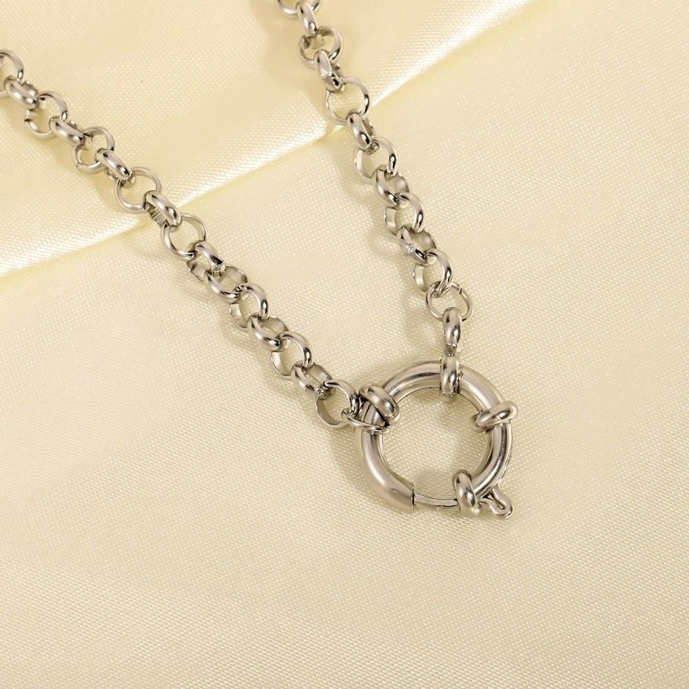Simple Circular Pendant Necklace Decoration Collarbone Chain Minimalist Choker Necklace Gift