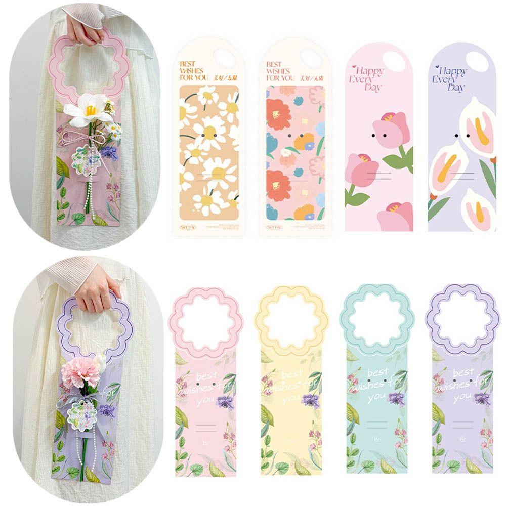 5pcs Carnation Bouquet Packaging Box Handheld Flower Arrangement Box Flower Tote Bag  Birthday Gift