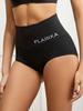 1pc FLARIXA Women High Waist Seamless Panties Tummy Control Belly Slimming Body Shaper Letter Graphic Shapewear Panty Anti Rolling Shaping Underwear