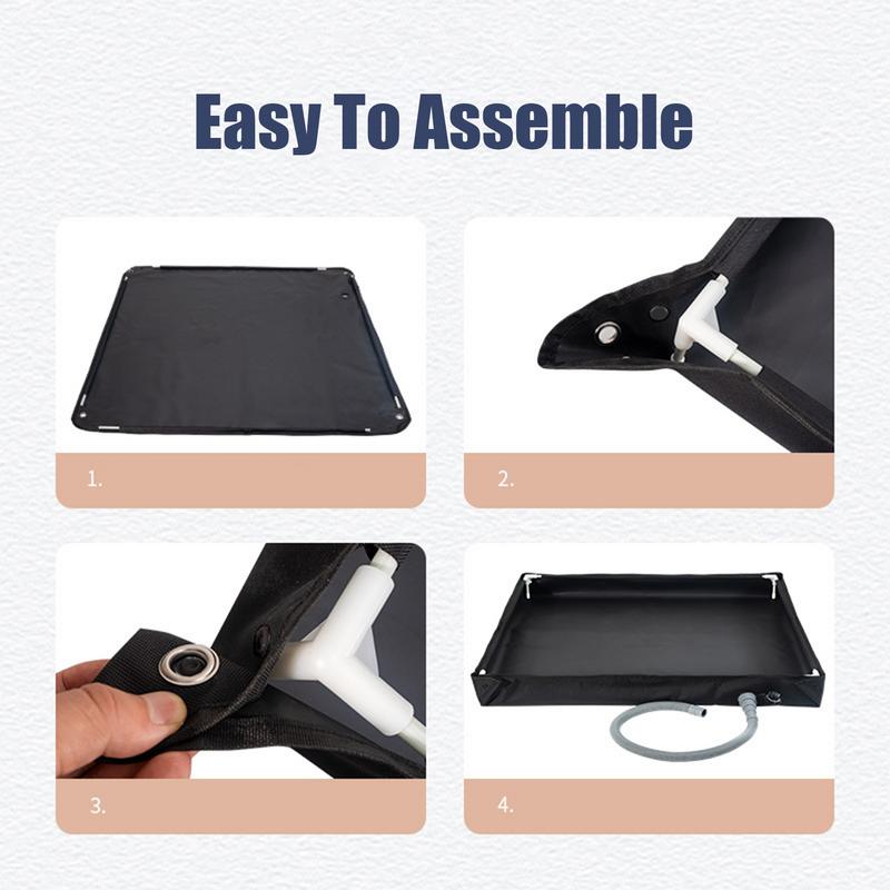 Portable Shower Pan for Camping Travel Foldable Bathing Base with Drain Pet Kids Outdoor Tent RV Camping Awning Shower Tray