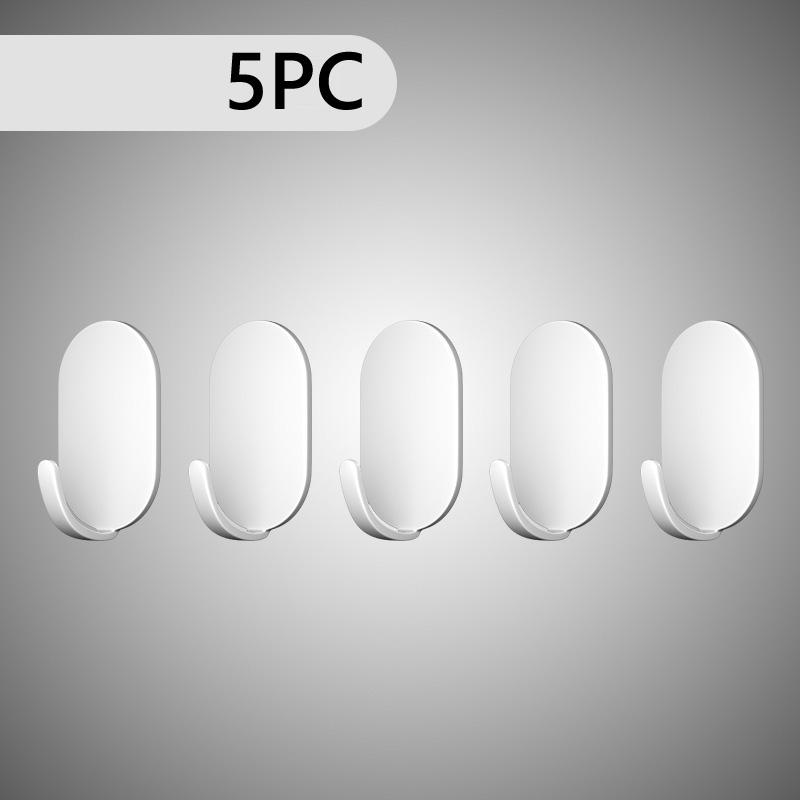 5/10pcs Stainless Steel Wall Hooks Strong Load-bearing Punch Free Simple Installation Self-Adhesive Stainless Steel Hooks Set