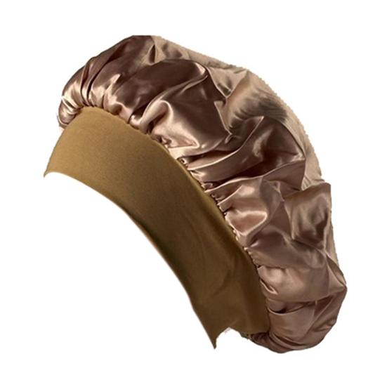 Ночной колпак с эластичной широкой лентой, очень большой спальный атласный капор, гладкий, высокий
