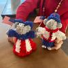 1/2 шт. Вязание крючком патриотической мышиной пары ручной работы, вязание американского флага, мужского и женского пола, мультяшные мыши, кукла, День независимости США, 4 июля, украшение