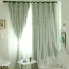 Romance Double-Deck Cloth & Blackout Floor-standing Curtain Star Hollow Curtain Drape, High Shading