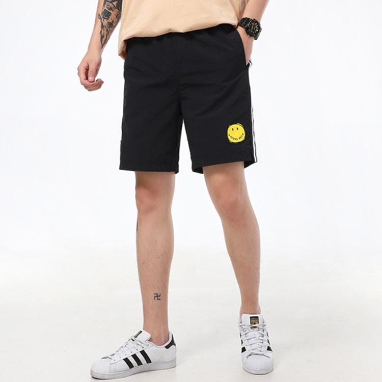 Adidas Спортивные повседневные шорты с принтом Neo Smiley в полоску, мужские брюки, черные GP5786