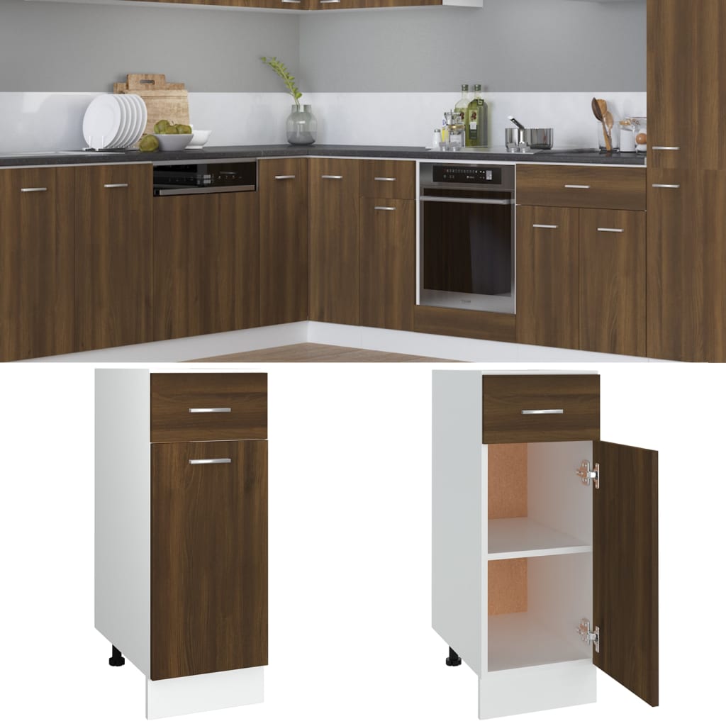 Under Cabinet with Drawer Lyon Brown Oak Effect 30 x 46 x 81.5 cm