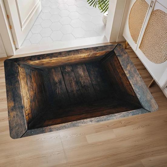 3D Оптическая Иллюзия Напольный Коврик Низ Мягкий С Памятью Нескользящий Коврик с Противоскользящей Поролоновой Подушкой Визуальное Искажение