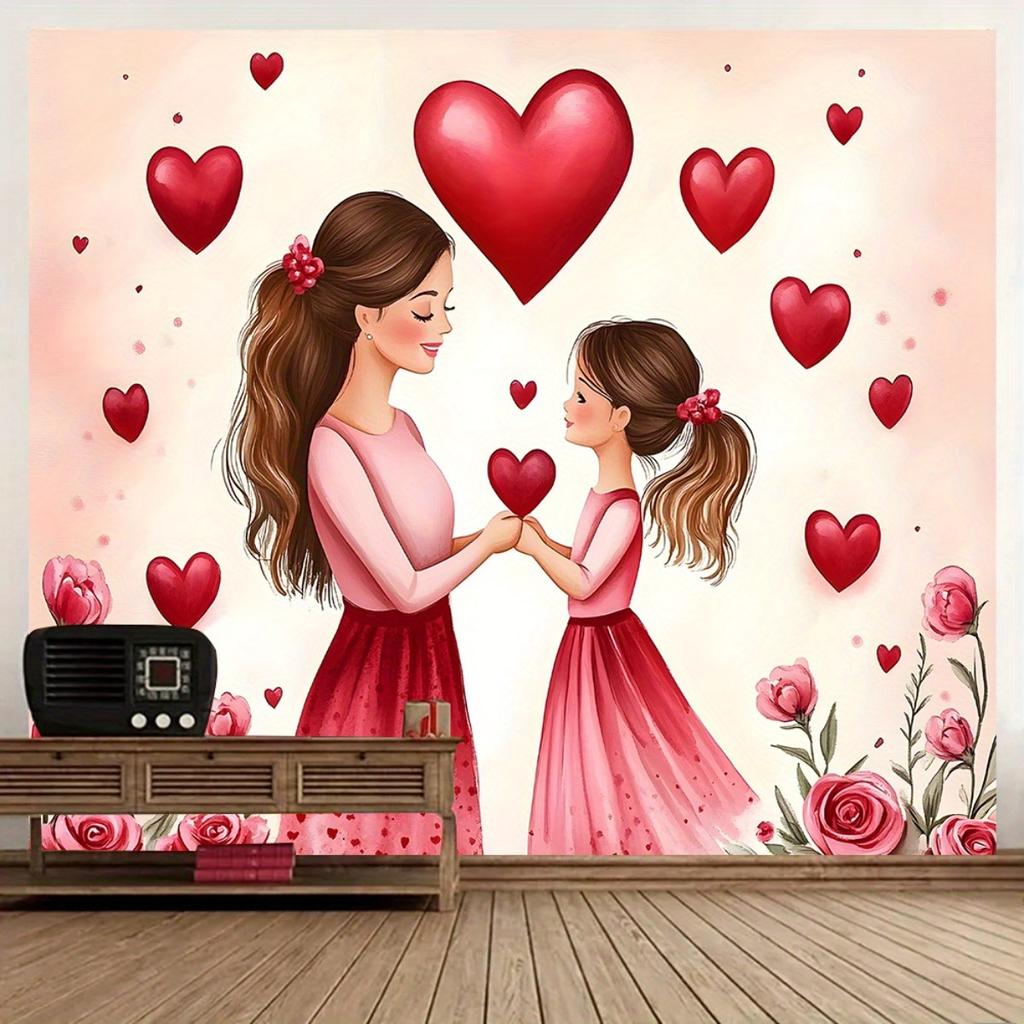 1 piece of tabletop - Super Large Size Background Banner for Happy Mother's Day - Party Banner - Background Cloth