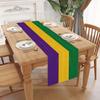 Jiudungs Linen Mardi Gras Table Runner 72 Inches Long Mardi Gras Table Decor New Orleans Mardi Gras Brazil Carnival Decoration and Supplies for Home
