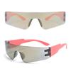 Rimless Women Fashion Luxury Brand Designer Sun Glasses One Piece Large Frame Sunglasses Outdoor Sports Cycling Glasses