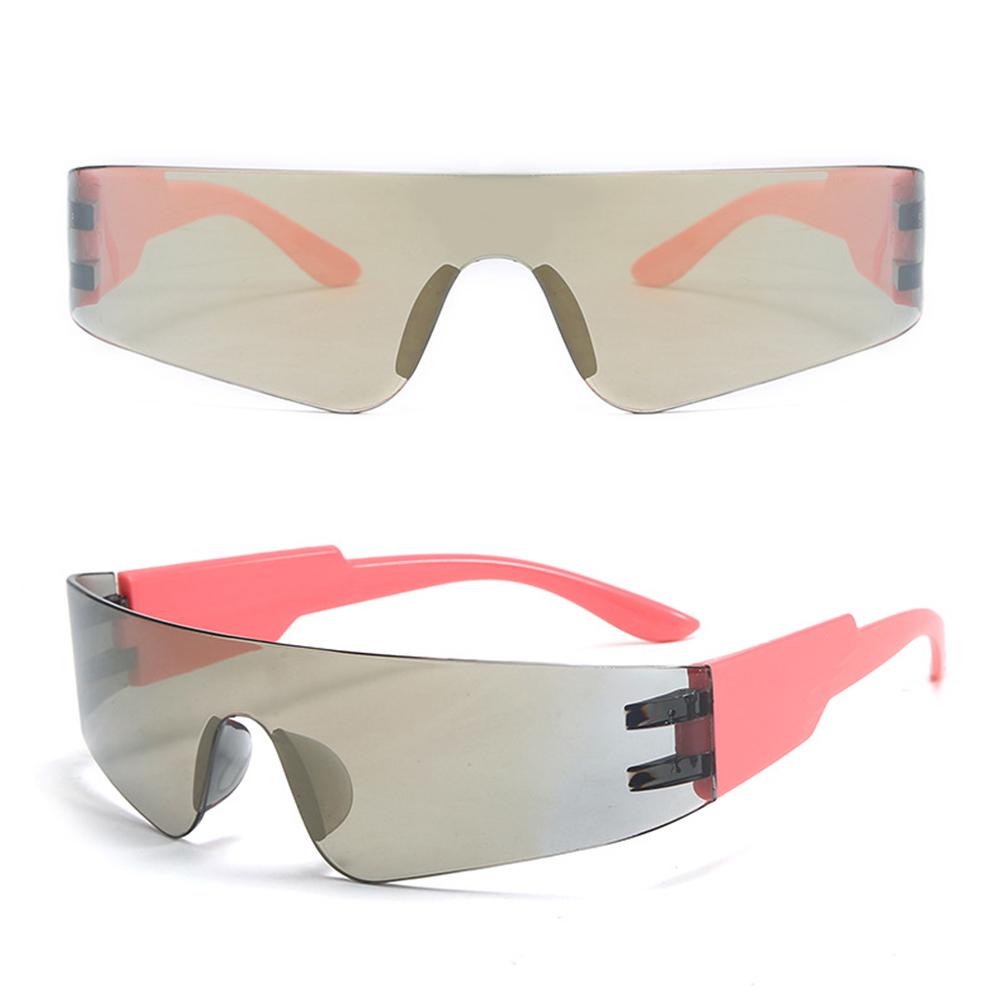 Rimless Women Fashion Luxury Brand Designer Sun Glasses One Piece Large Frame Sunglasses Outdoor Sports Cycling Glasses