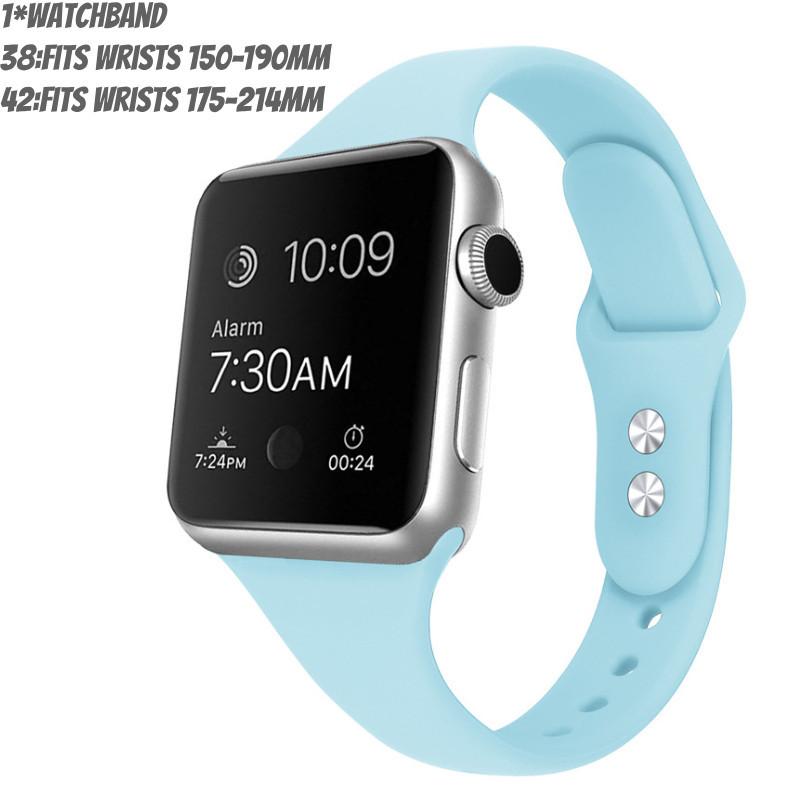 Ремешок для Apple Watch с тонкой талией, силиконовый ремешок, двойная пряжка, легкий, для фитнеса