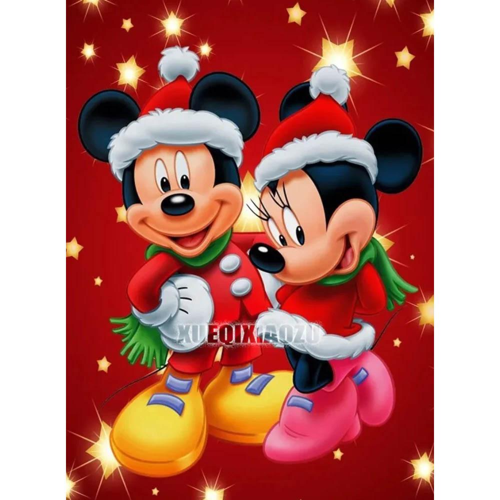 Disney Рождественский Микки Алмазная Живопись Мультяшная Мозаика Вышивка Алмазная Мозаика DIY Стразы Украшение Детской Комнаты Подарок