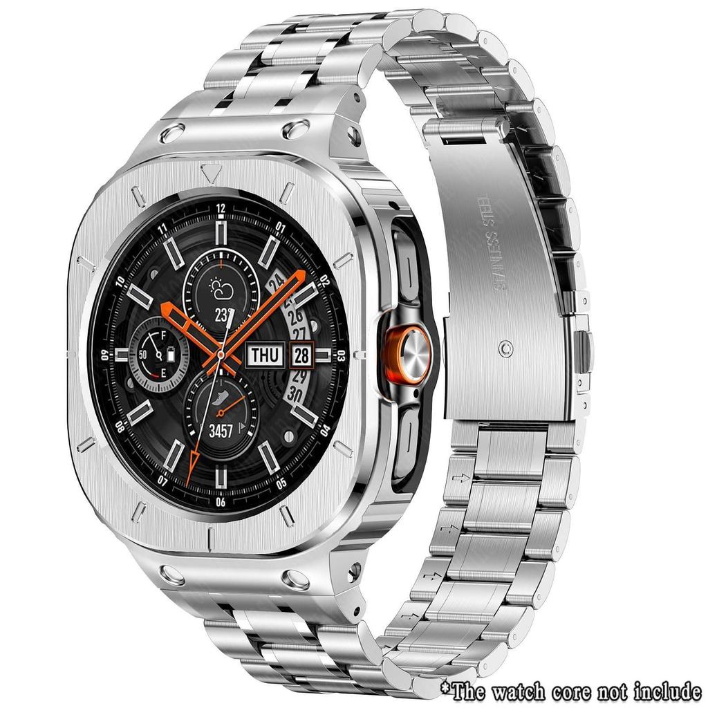 Модификационный комплект из нержавеющей стали для Samsung Galaxy Watch Ultra (2026, 47 мм), Металлический корпус и ремешок, устойчивые к падениям, совместимые с G