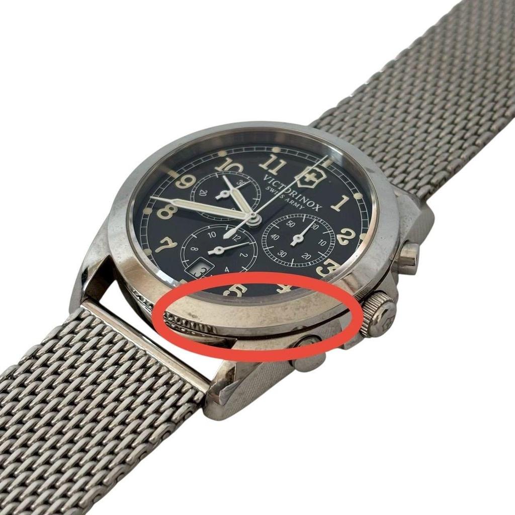 Б/у Мужские часы VICTORINOX SWISS ARMY Хронограф Нержавеющая сталь Серебристый Сапфировое стекло Водонепроницаемость 100 м с Коробкой 241589 Victorinox