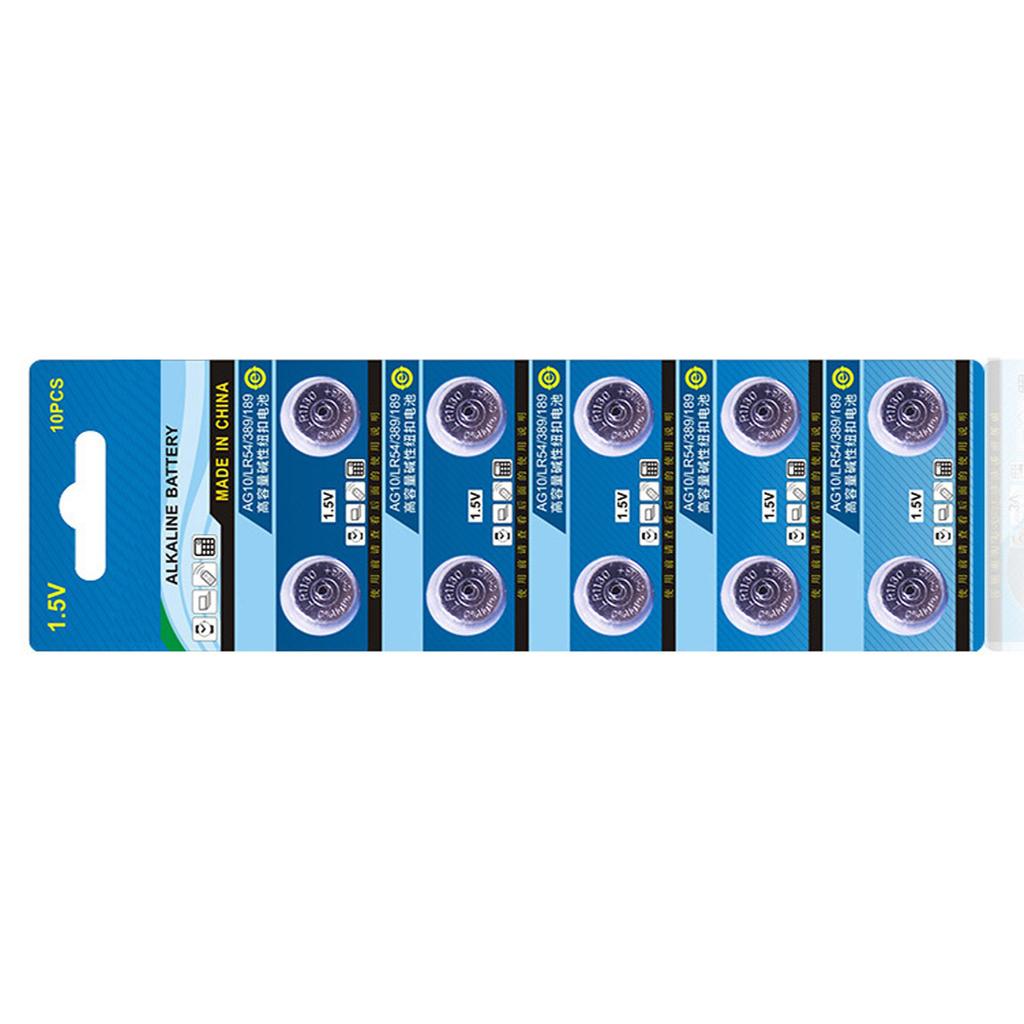 High Energy Density 1.5V Button Cell Batteries AG10/LR54 Alkaline Button Batteries for Watches Calculators Devices