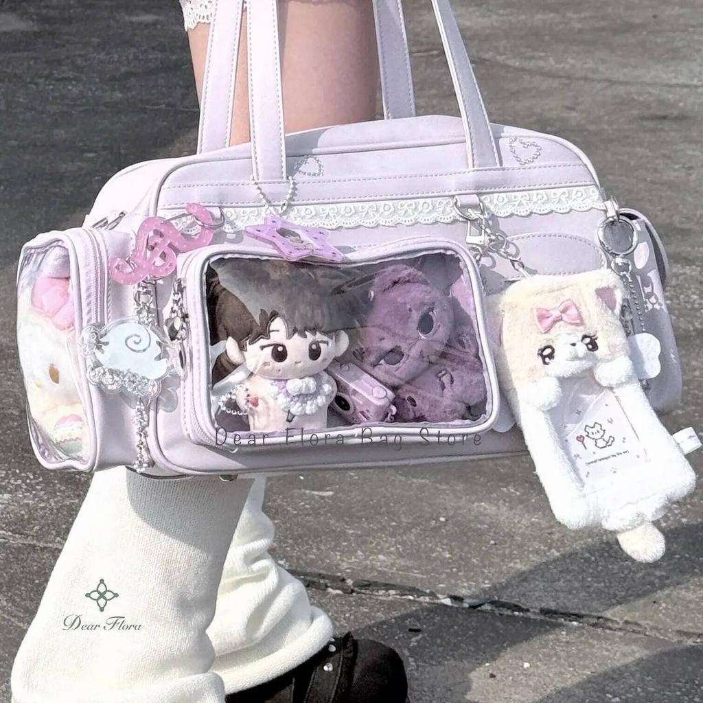 Y2K Новая Концертная Сумка Ita Bag JK Большой Вместимости Наплечная Сумка Милая Девушка Прозрачный Рюкзак Выставка Дисплей для Значков DIY Сумка Через Плечо