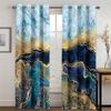 Modern Colorful Marble Abstract Art Crack Thin 2 Pieces Light Filtering Curtain for Living Room Bedroom Home Window Drape Decor