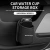 Car Seatback Water Cup Box Leather Mug Drinks Storage Bag Accessories For Mercedes Benz AMG A B C E S Class A180 CLK CLA GLE W21 UT0