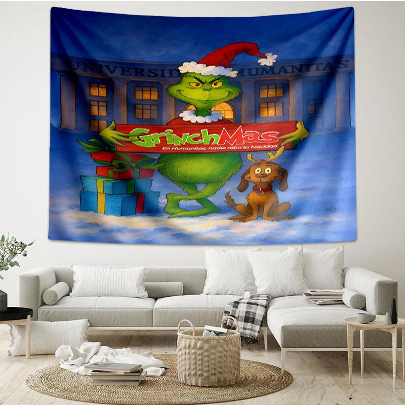 The Grinch Print Tapestry - Portable Wall Decor Cloth, for Home, Dorm, Travel, Bedroom, Living Room - Ideal Birthday Housewarming Gift