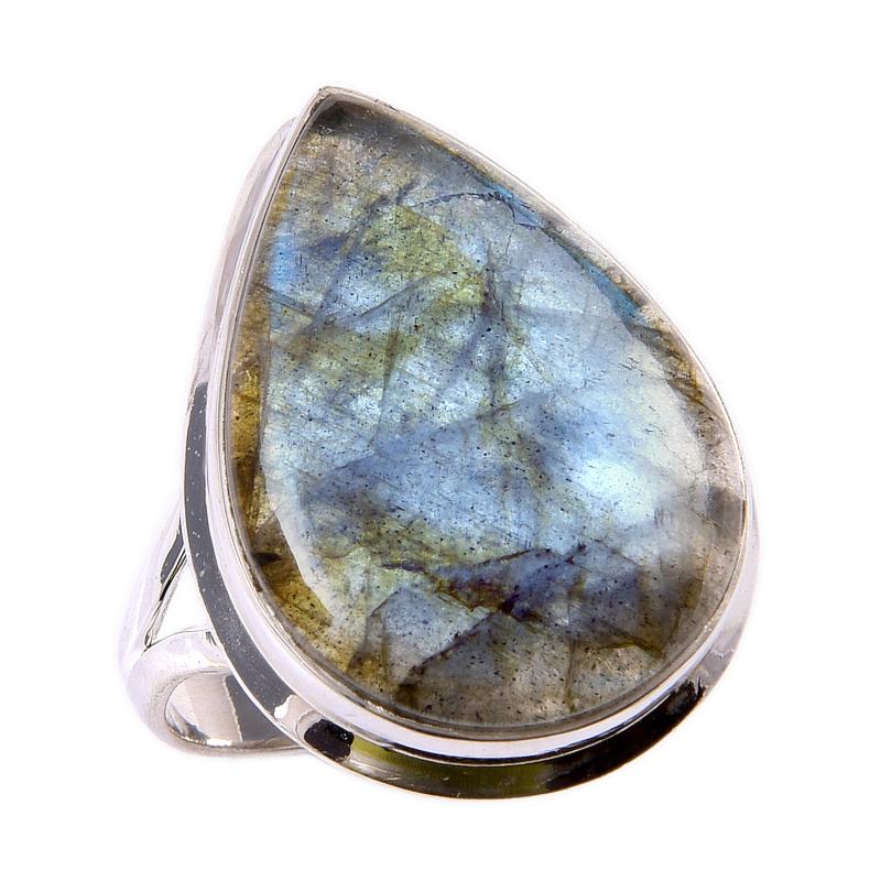 Natural Labradorite Gemstone 925 Solid Sterling Silver Jewelry Ring Size 9 Y6k71