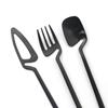 16Pcs Black Cutlery Set Knives Forks Tea Spoons Tableware Set Stainless Steel Matte Dinnerware Set Party Kitchen Silverware Flatware Set