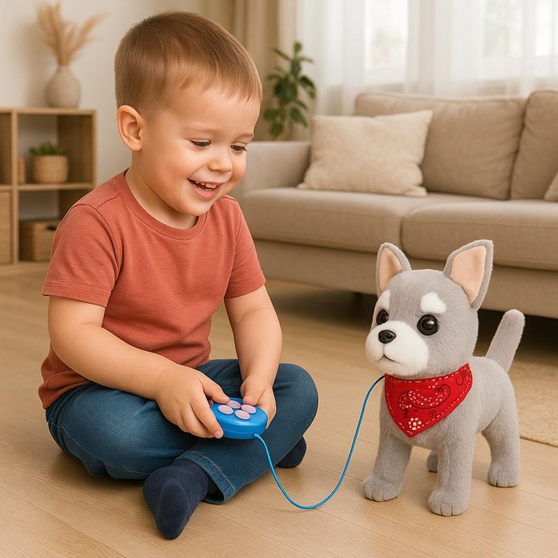 Interactive Dog on a Leash Mascot Schnauzer Walking Barking Toy