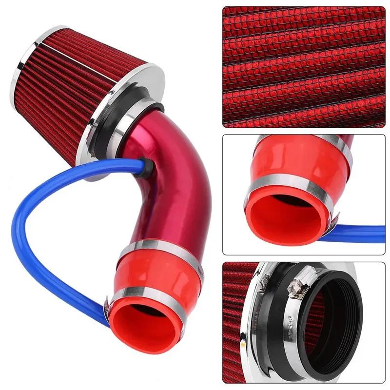 Universal 76mm Car Racing Turbo Induction Pipe Tube Kit With Air Filter Cone Inlet Cold Air Intake System Aluminum Intake Pipe