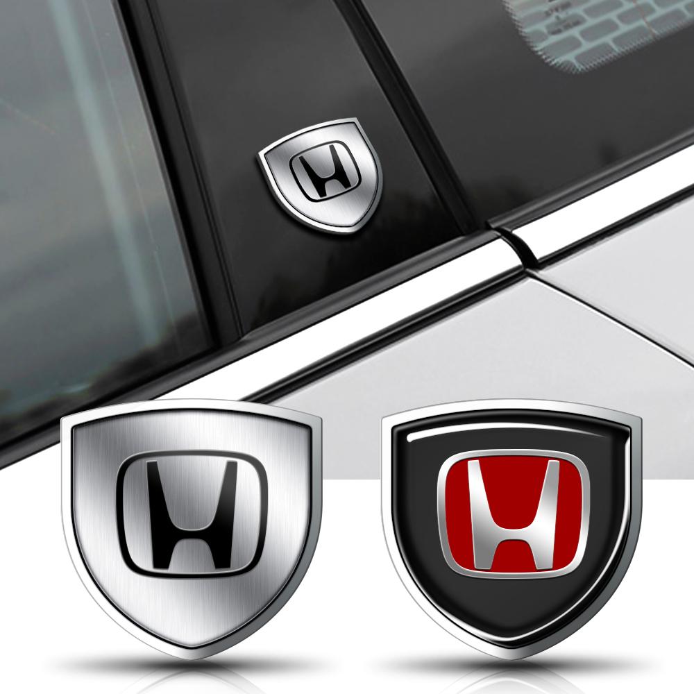 QLN2 3D Metal Car Body Fender Emblem Shield Stickers Decor Auto For Honda Type R S XR-V CR-V UR-V CR-Z Fit Mugen Power XR-V Pilot Crv