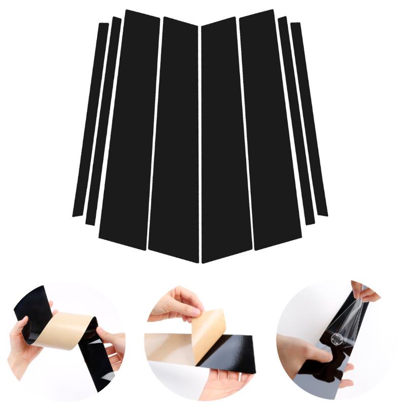 8 шт. глянцевые черные автомобильные столбы, двери, окна, BC, наклейки на отделку колонн, наклейка, подходит для Mercedes Benz GLC Class 2023